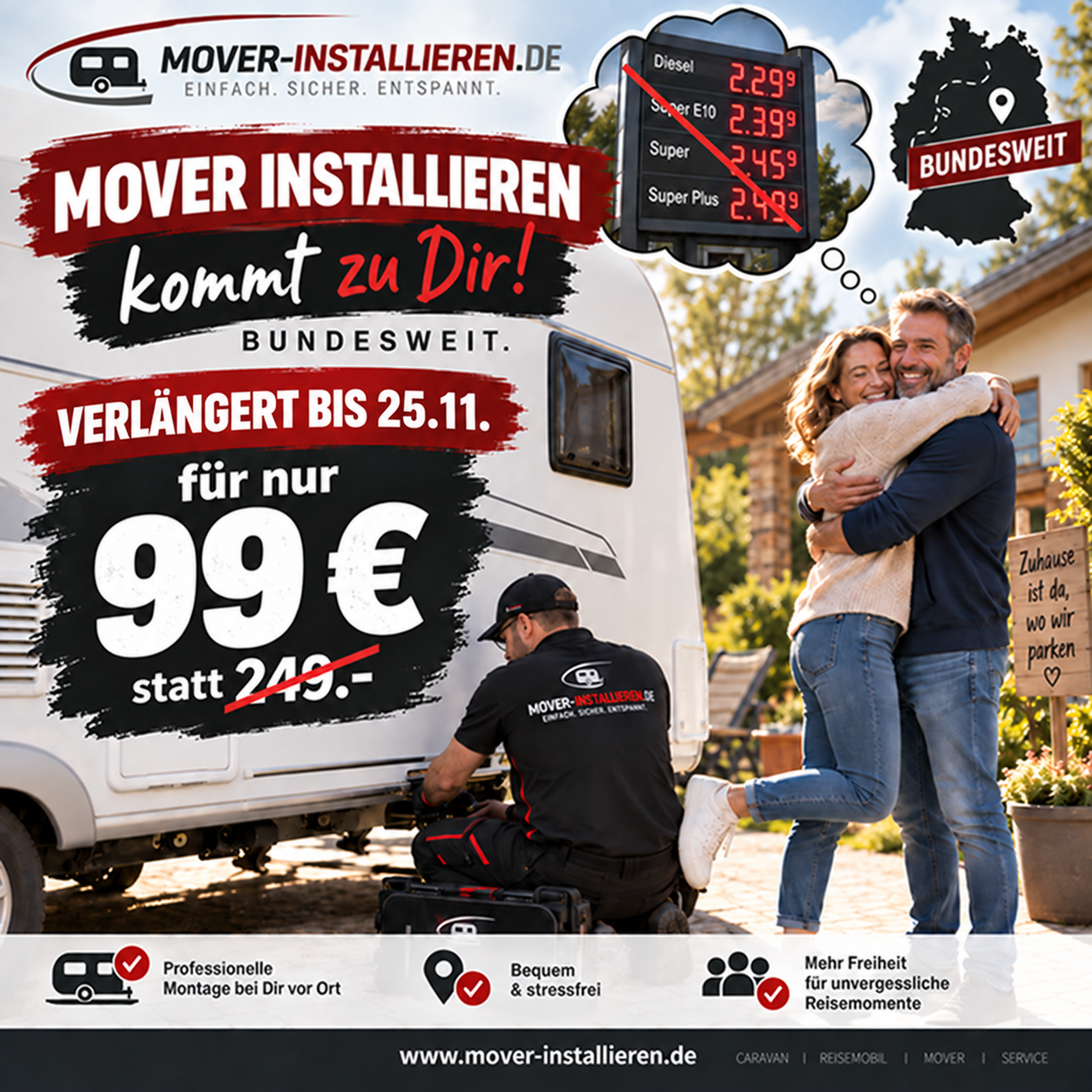 Verl&auml;ngert bis 25.11.2026: bundesweite Anfahrt f&uuml;r 99 Euro statt 249 Euro, ausgenommen Inseln