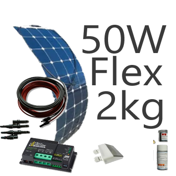 50W Solarmodul Flex auf Dach als Ladequelle